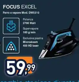 Unieuro Focus Excel Ferro a vapore offerta