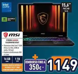 Unieuro MSI Cyborg Gaming offerta