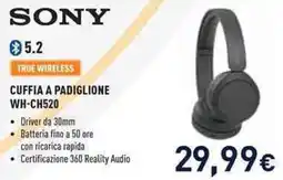 Unieuro Sony cuffia a padiglione WH-CH520 offerta