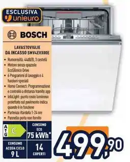 Unieuro Lavastoviglie da incasso Bosch offerta