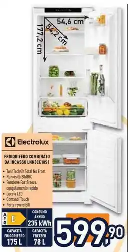 Unieuro Frigorifero combinato da incasso Electrolux offerta