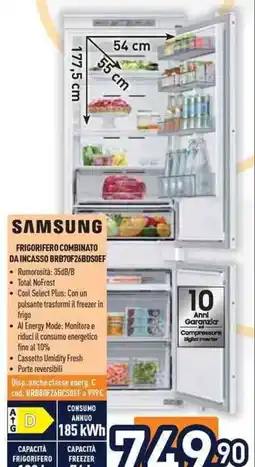 Unieuro Samsung frigorifero combinato da incasso offerta