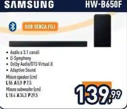 Unieuro Samsung sub senza fili offerta