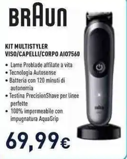 Unieuro Braun Kit Multistyler Viso/Capelli/Corpo AI07560 offerta