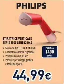 Unieuro Philips stiratrice verticale serie 5000 offerta