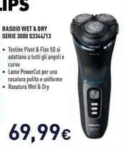 Unieuro Rasoio Wet & Dry Serie 3000 S3344/13 offerta