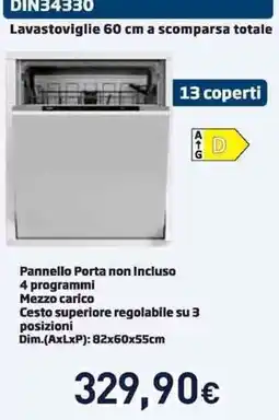 Unieuro Lavastoviglie 60 cm a scomparsa totale offerta