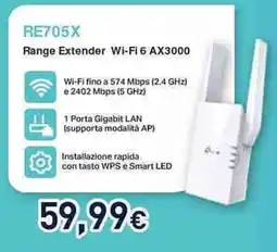 Unieuro Range Extender Wi-Fi 6 AX3000 offerta