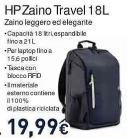 Unieuro HP Zaino Travel 18L offerta