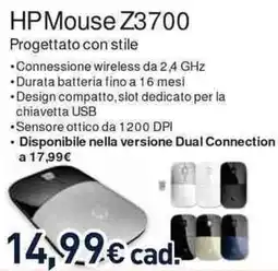 Unieuro HP Mouse Z3700 offerta