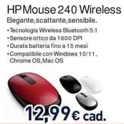 Unieuro HP Mouse 240 Wireless offerta