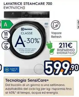 Unieuro Lavatrice SteamCare 700 Electrolux offerta