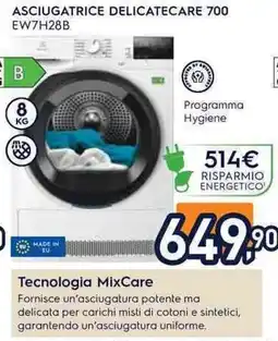 Unieuro Asciugatrice DelicateCare 700 offerta