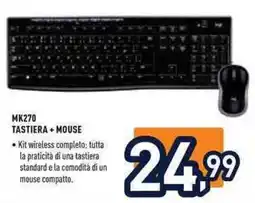 Unieuro MK270 tastiera + mouse offerta