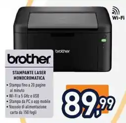 Unieuro Brother stampante laser monocromatica offerta