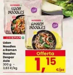 Interspar Udon Noodles o Ramen Noodles Despar Asia offerta