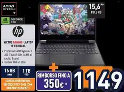 Unieuro Hp Victus Gaming Laptop offerta