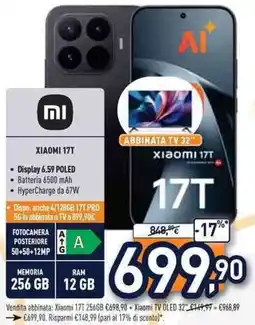 Unieuro Xiaomi 17T offerta