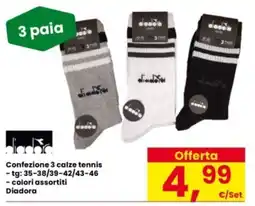 Interspar Confezione 3 calze tennis Diadora offerta