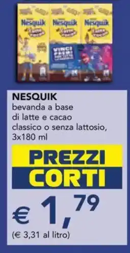 Esselunga Nesquik bevanda a base di latte e cacao classico o senza lattosio offerta