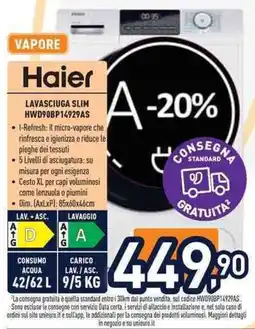 Unieuro Haier Lavasciuga Slim offerta