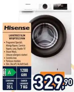 Unieuro Hisense Lavatrice Slim offerta