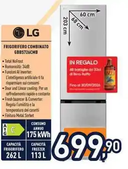 Unieuro Frigorifero combinato LG offerta
