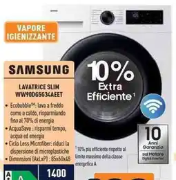 Unieuro Samsung lavatrice slim offerta