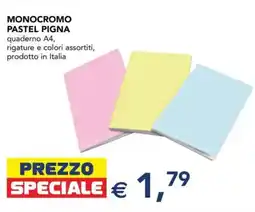 Esselunga Quaderno A4 Monocromo Pastel Pigna offerta