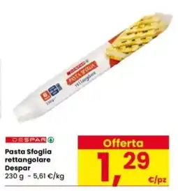 Interspar Pasta Sfoglia rettangolare Despar offerta
