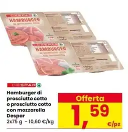 Interspar Hamburger di prosciutto cotto Despar offerta
