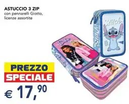 Esselunga Astuccio 3 zip con pennarelli Giotto offerta