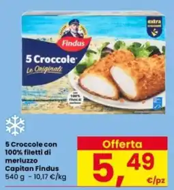 Interspar 5 Croccole con 100% filetti di merluzzo Capitan Findus offerta