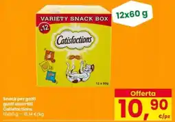 Interspar Snack per gatti gusti assortiti Catisfactions offerta