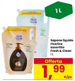 Interspar Sapone liquido ricarica assortita Fresh & Clean offerta