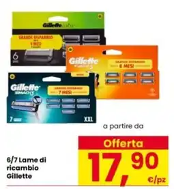Interspar 6/7 Lame di ricambio Gillette offerta