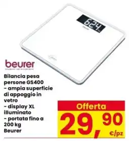 Interspar Bilancia pesa persone GS400 Beurer offerta