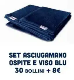 Galassia Set asciugamano ospite e viso blu offerta