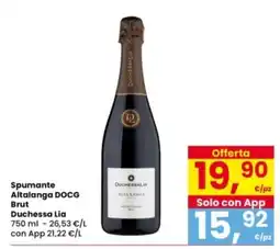 Interspar Spumante Altalanga DOCG Brut Duchessa Lia offerta