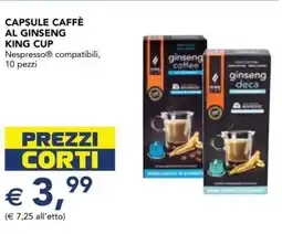 Esselunga Capsule caffè al ginseng king cup offerta