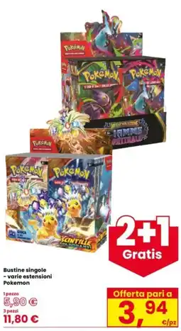 Interspar Bustine singole - varie estensioni Pokemon offerta