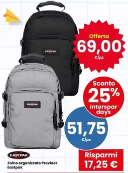 Interspar Zaino organizzato Provider Eastpak offerta