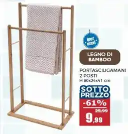 Happy Casa Portasciugamani legno di bamboo offerta