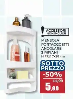 Happy Casa Mensola portaoggetti angolare 3 ripiani offerta