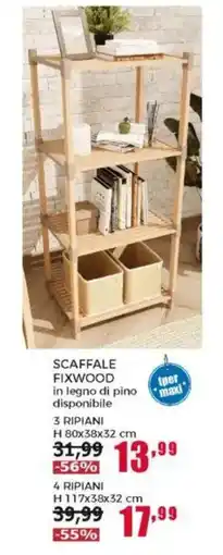 Happy Casa Scaffale Fixwood in legno di pino offerta