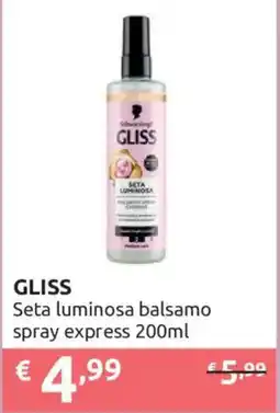 Ipersoap Gliss seta luminosa balsamo spray express offerta