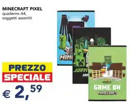 Esselunga Minecraft Pixel quaderno A4 offerta