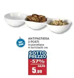 Happy Casa Antipastiera 3 posti in porcellana offerta