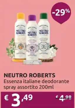Ipersoap Neutro Roberts Essenza italiana deodorante spray assortito offerta