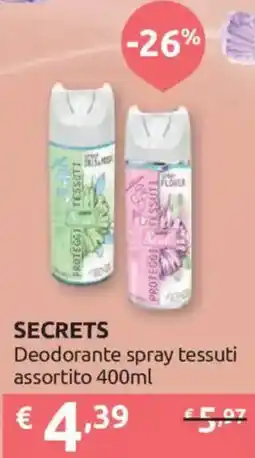 Ipersoap Secrets Deodorante spray tessuti assortito offerta